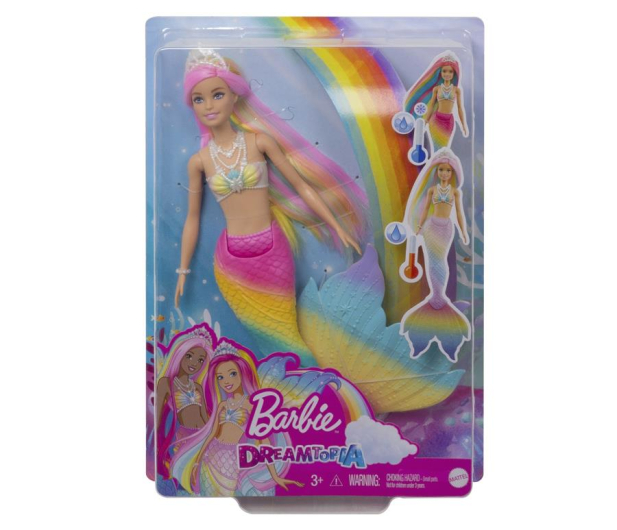 Barbie Syrenka Tęczowa Przemiana Lalka - 1013891 - zdjęcie 4